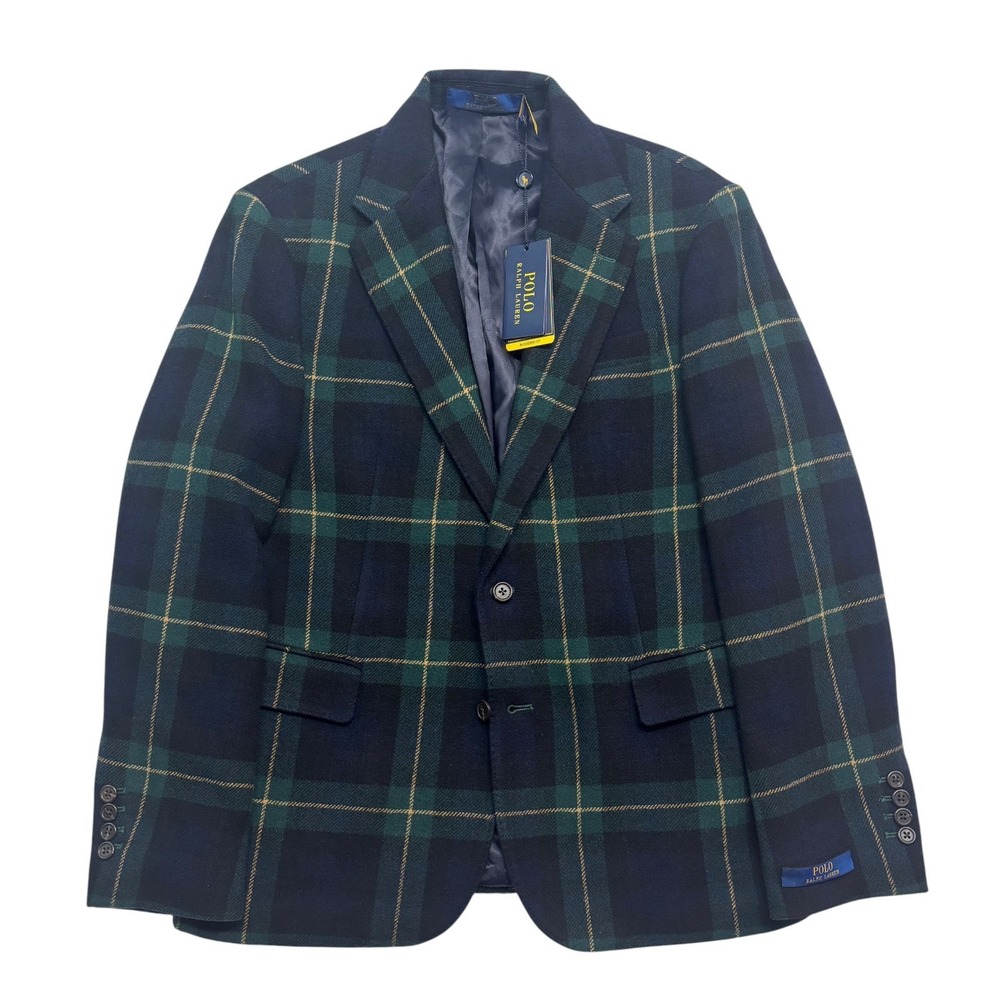 NEW $498 Polo Ralph Lauren 40S Tartan Plaid Wool Modern Blazer Jacket Sport Coat